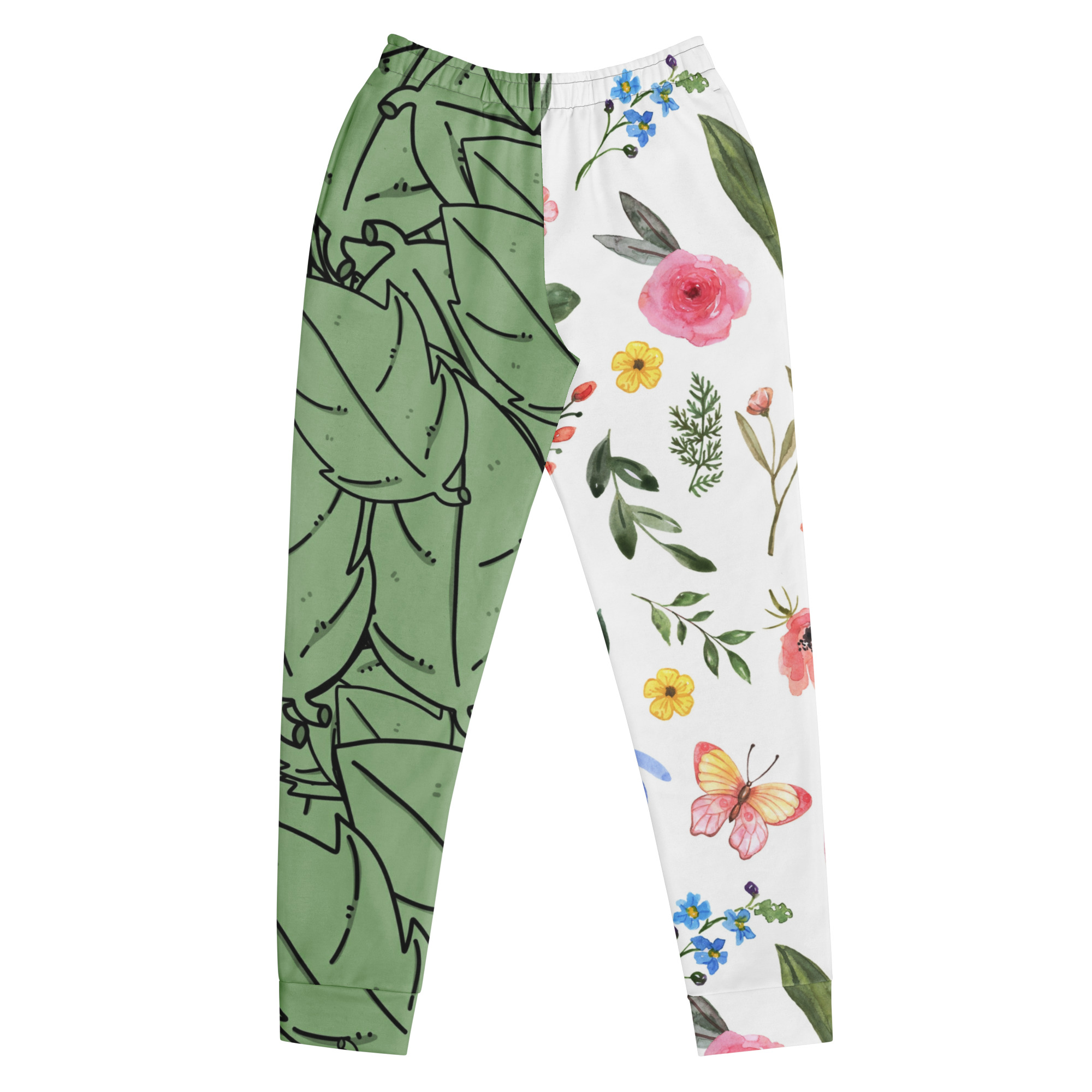 all-over-print-recycled-womens-joggers-white-front-69fea48d75f30.jpg Botanical Floral Women's Joggers