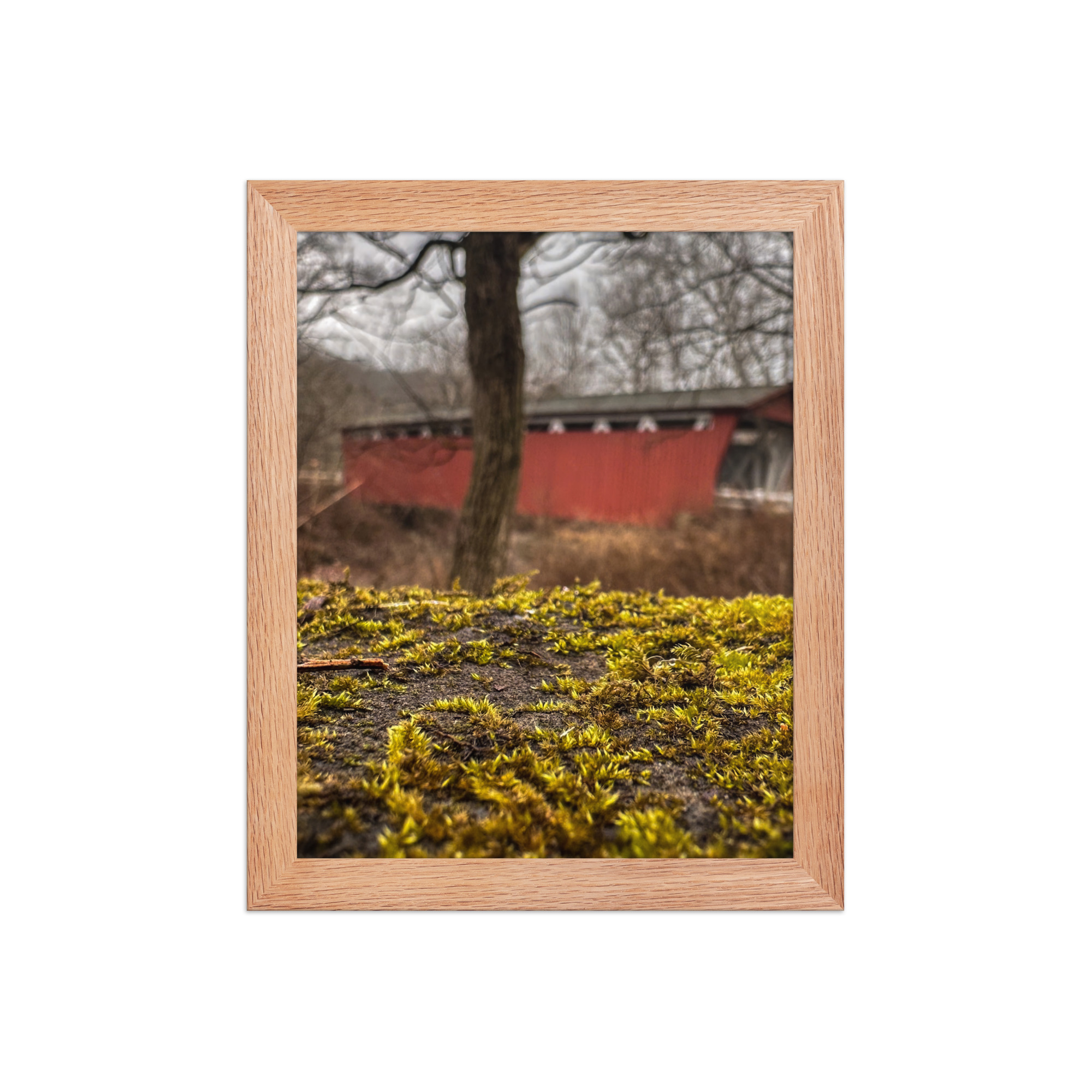 enhanced-matte-paper-framed-poster-in-red-oak-8x10-front-69fea4f2e6888.jpg Covered Bridge Framed poster