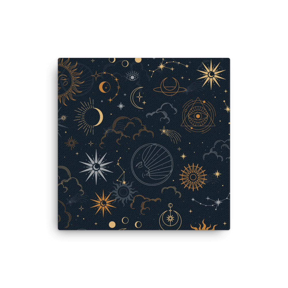 Stars and moon Thin canvas