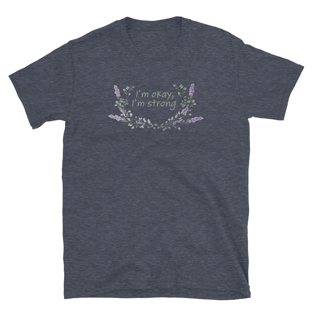 unisex-basic-softstyle-t-shirt-heather-navy-front-69fea4c988169.jpg I'm Okay I'm Strong T-Shirt