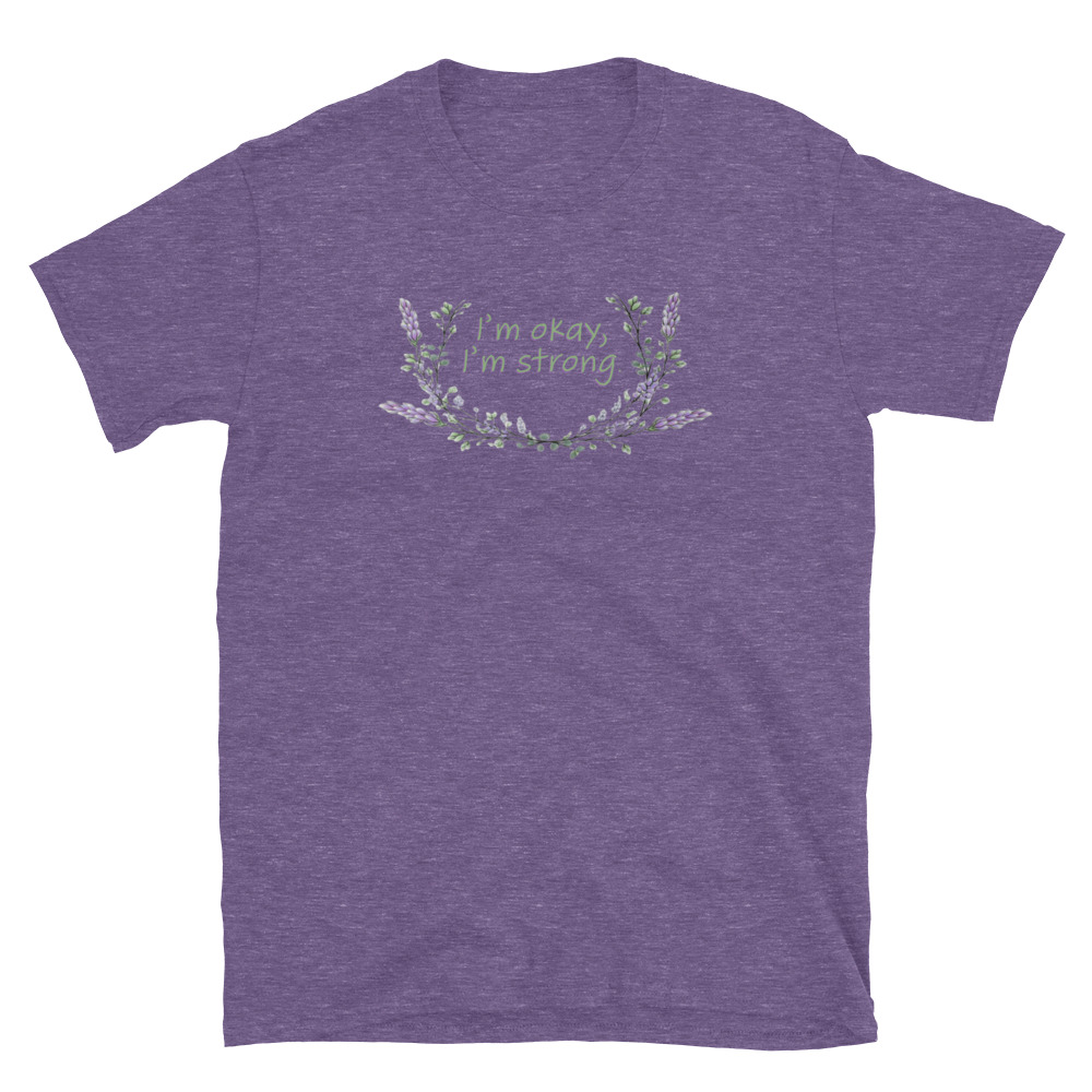 unisex-basic-softstyle-t-shirt-heather-purple-front-69fea4c98839c.jpg I'm Okay I'm Strong T-Shirt
