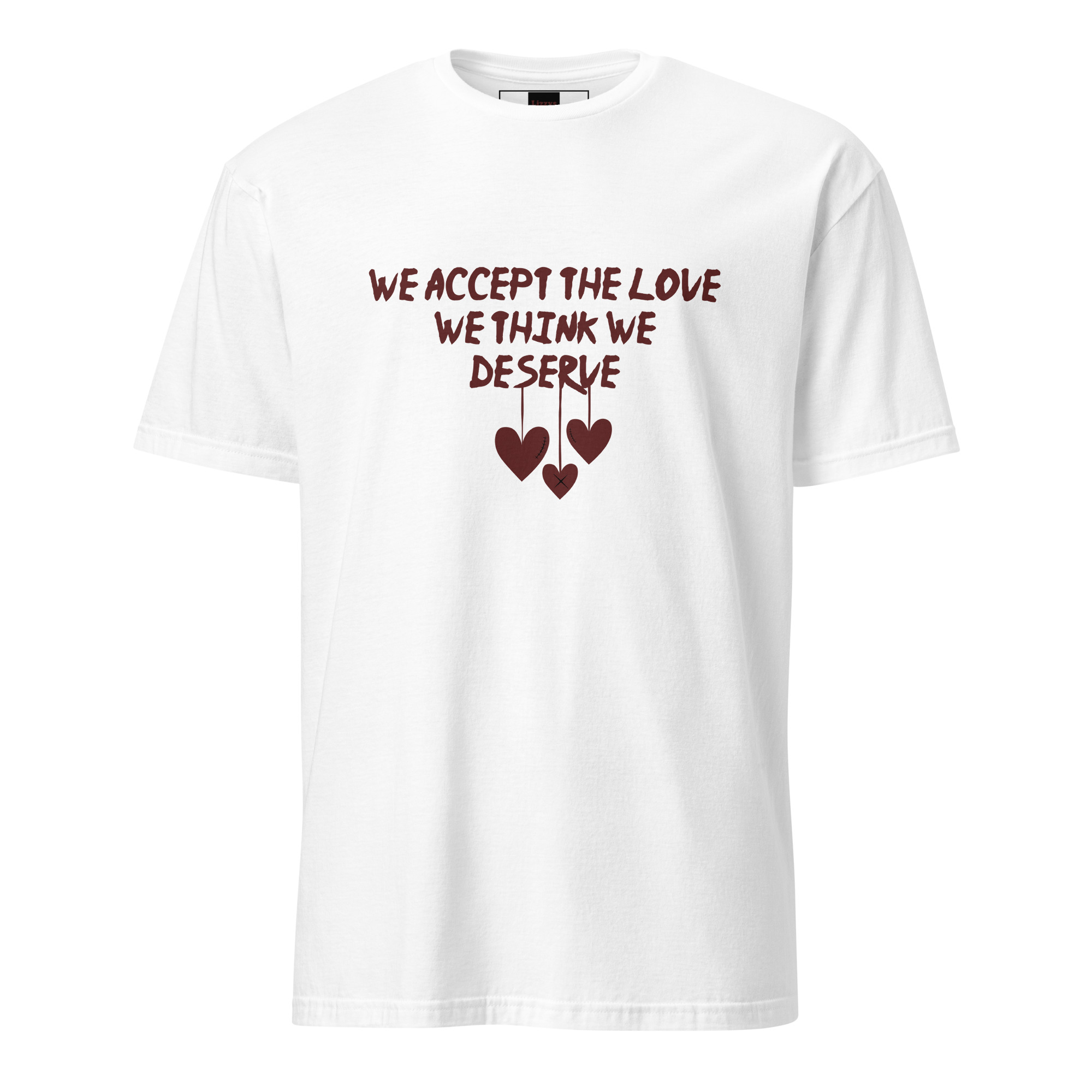 unisex-basic-softstyle-t-shirt-white-front-69fea188eaa32.jpg The Love We Deserve Short-Sleeve Unisex T-Shirt