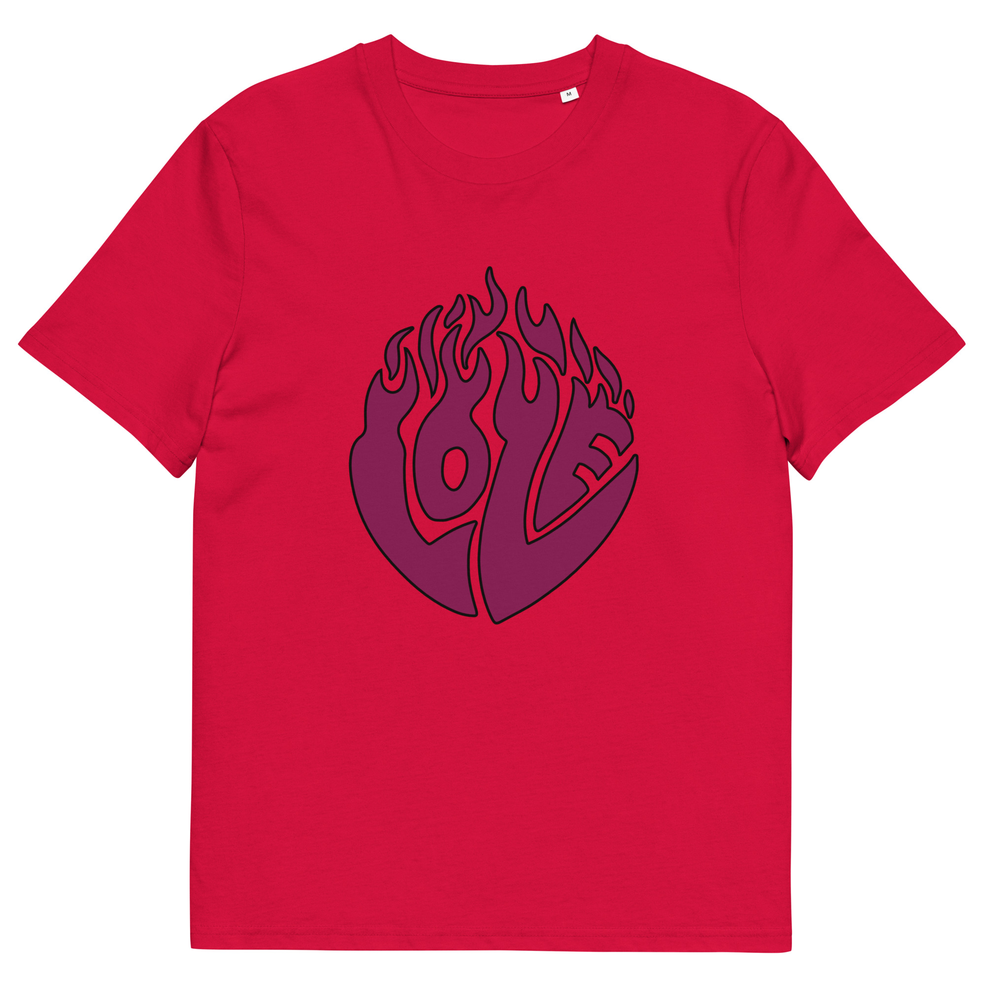 unisex-organic-cotton-creator-2.0-t-shirt-red-front-69fea1d0ade90.jpg Love Unisex organic cotton t-shirt