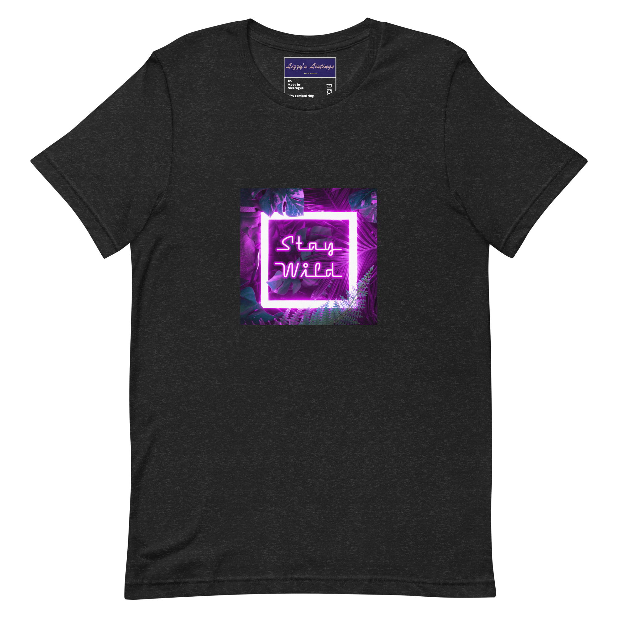 unisex-staple-t-shirt-black-heather-front-69fea2ab6b696.jpg Stay Wild Tee