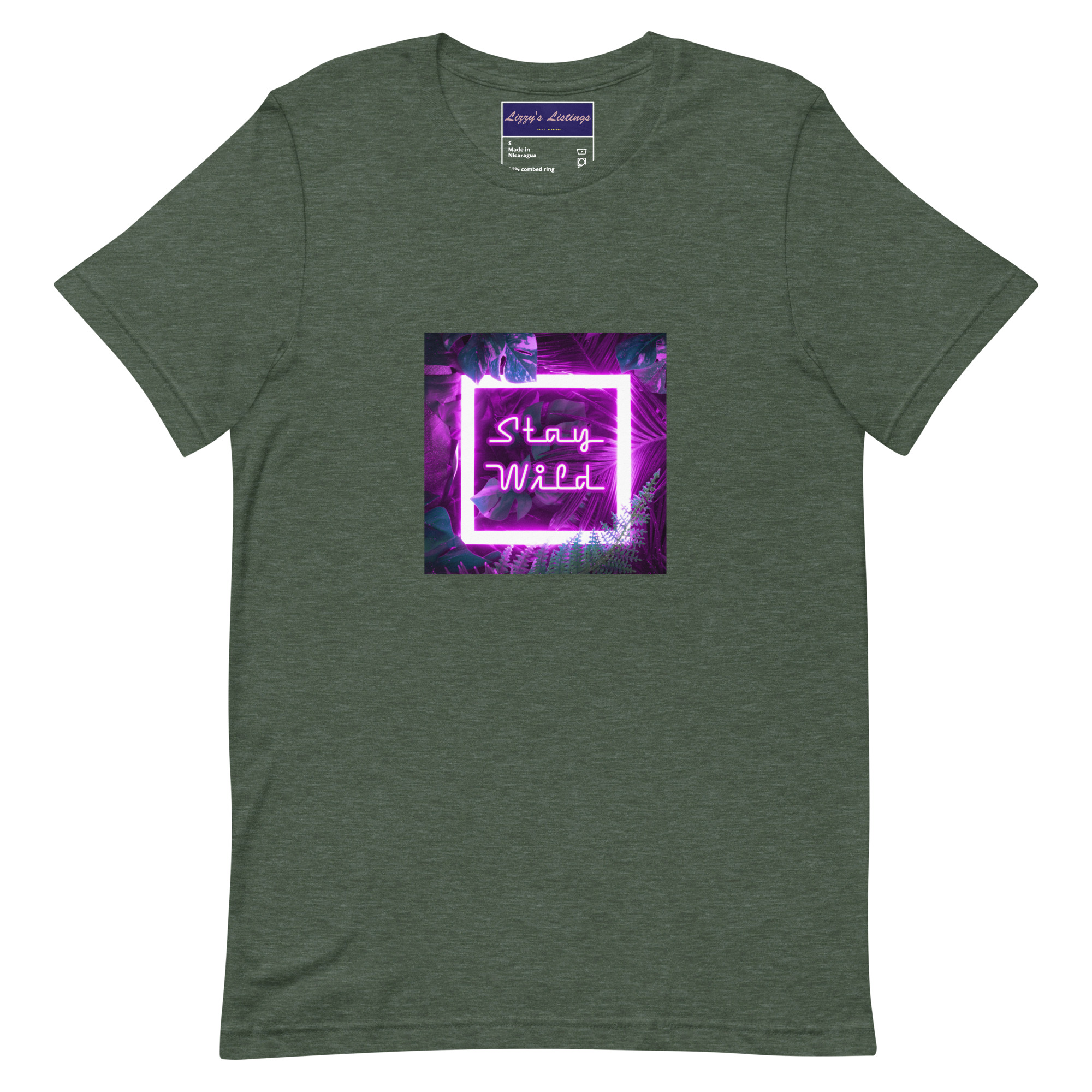 unisex-staple-t-shirt-heather-forest-front-69fea2ab7aee8.jpg Stay Wild Tee