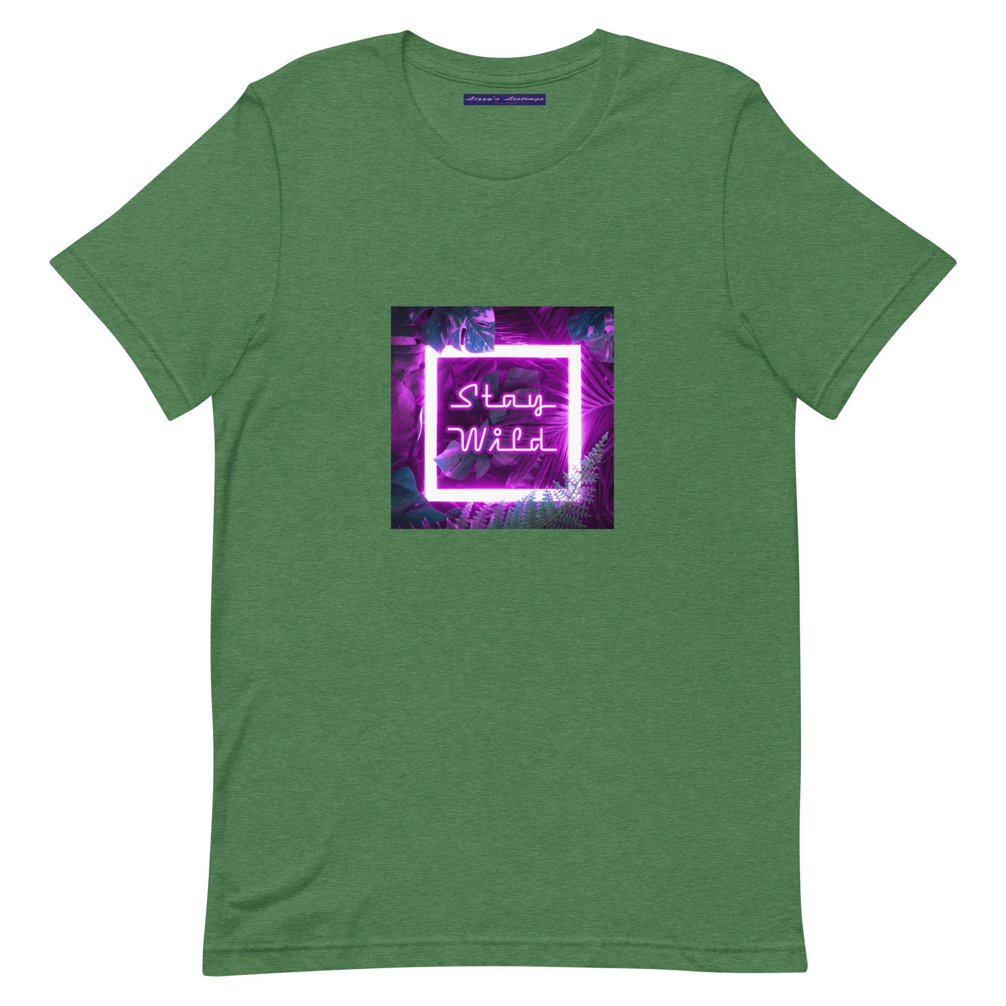 unisex-staple-t-shirt-heather-grass-green-front-69fea2abc6082.jpg Stay Wild Tee