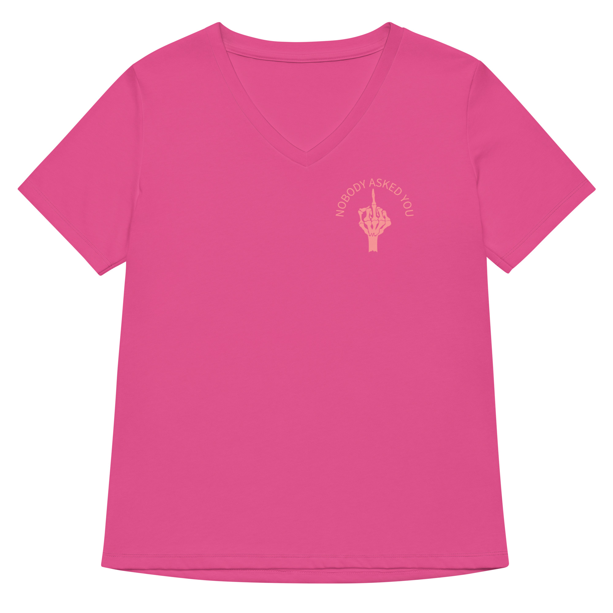 womens-relaxed-v-neck-t-shirt-berry-front-69fea4c95e088.jpg Nobody Asked You Women’s relaxed v-neck t-shirt
