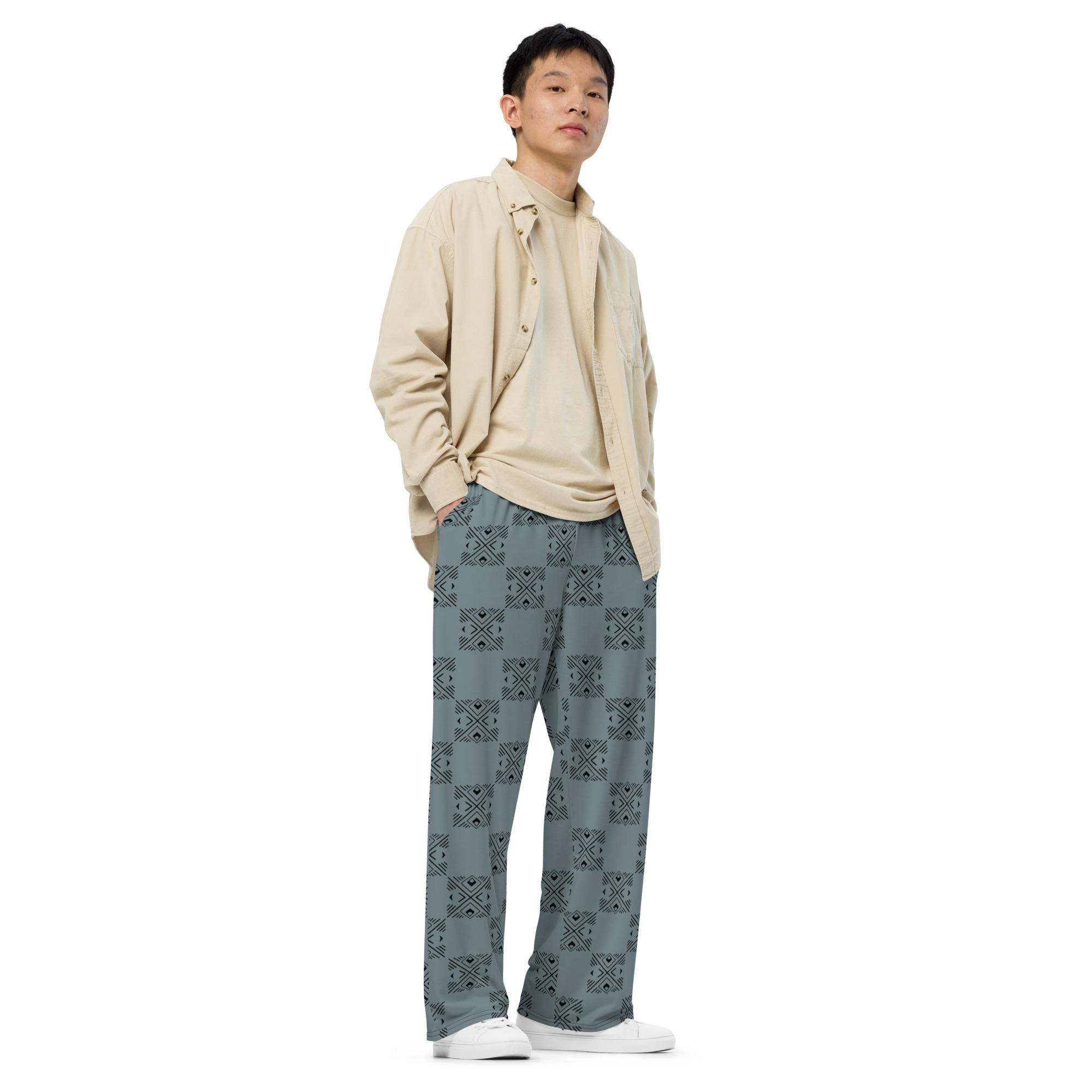 Checkered unisex wide-leg pants